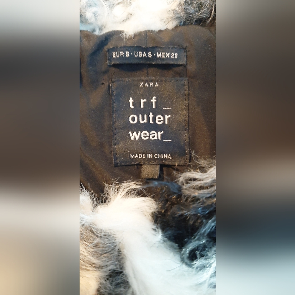 Zara Trf OuterWear Fluffy Faux Fur Patchwork Jacket - Picture 15 of 16